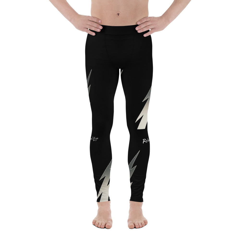 Jet Black Silver Men's Leggings