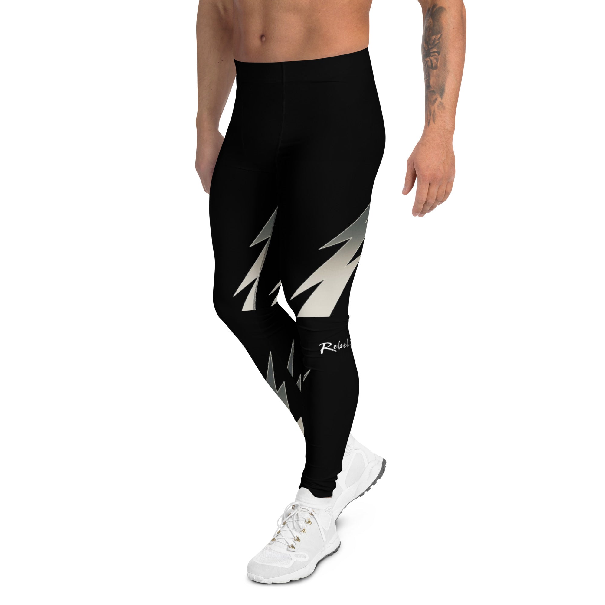 Jet Black Silver Men's Leggings