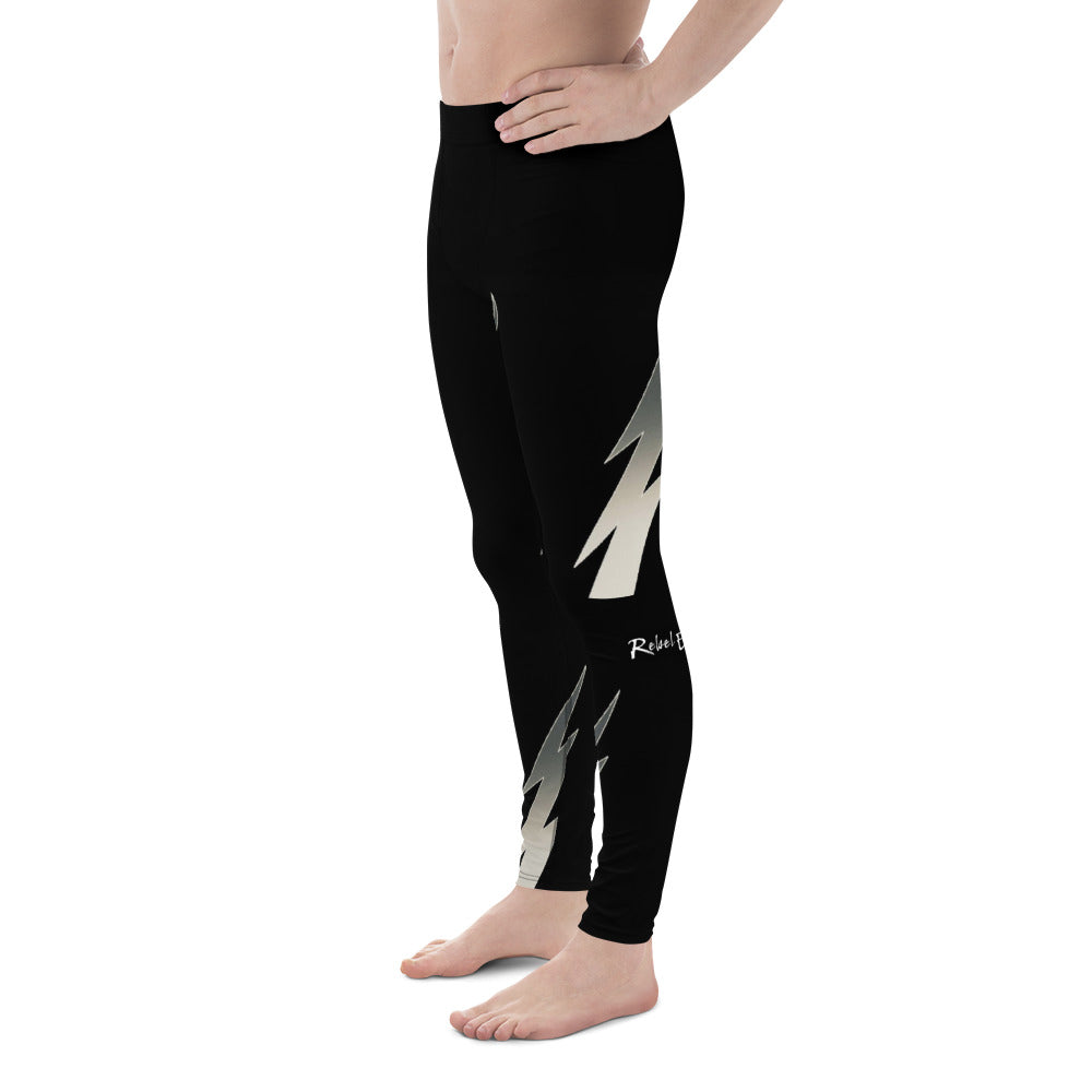 Jet Black Silver Men's Leggings