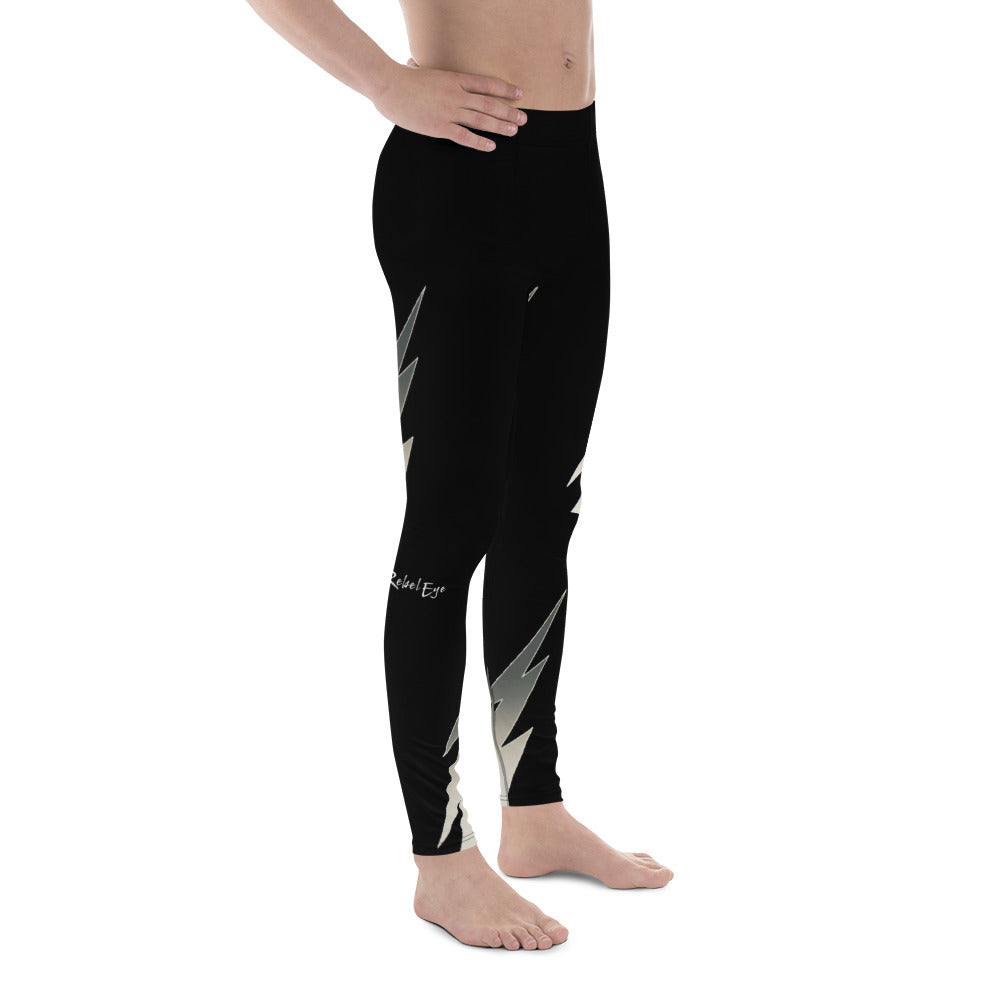 Jet Black Silver Men's Leggings