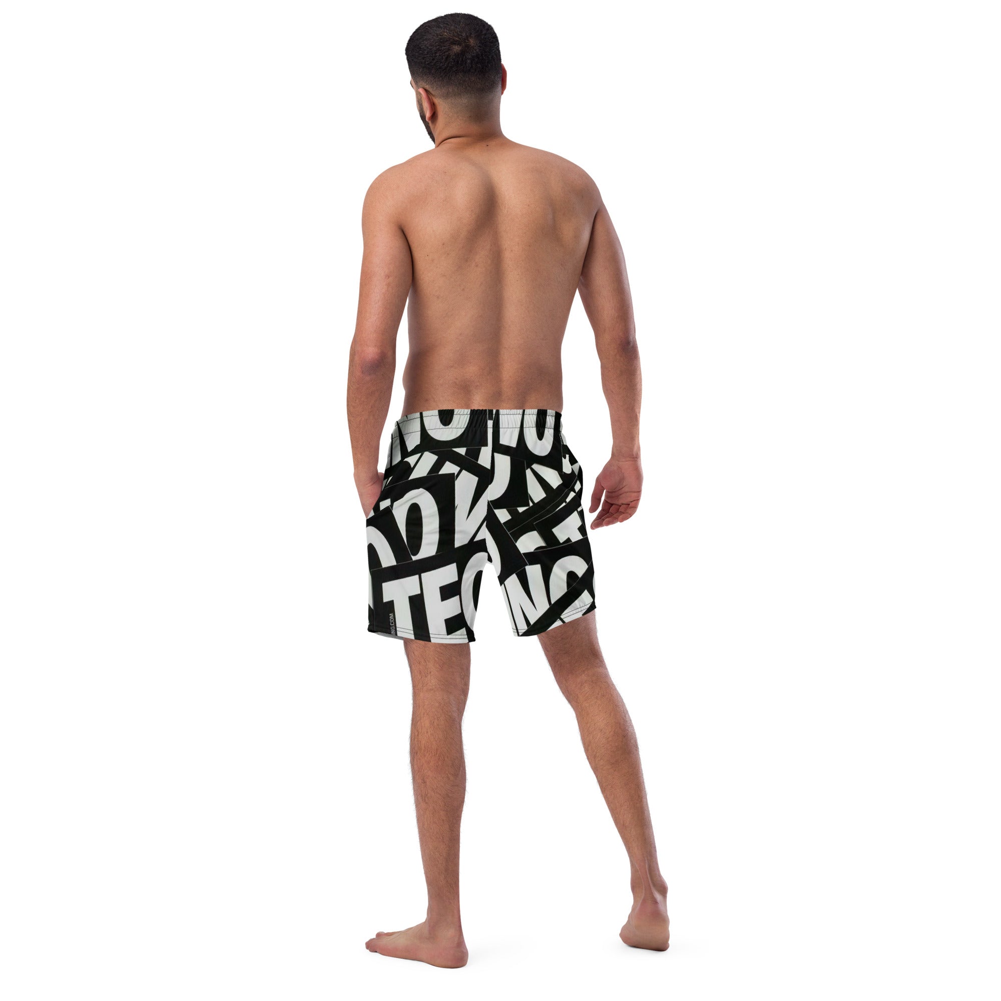 Techno All-Over Print Recycled Swim Trunks