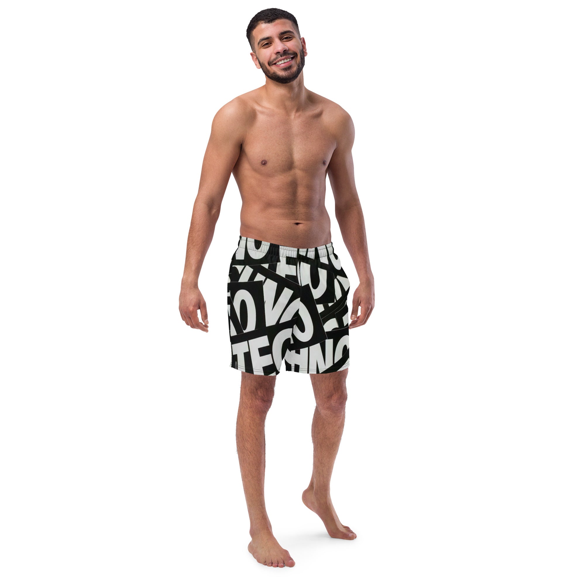 Techno All-Over Print Recycled Swim Trunks