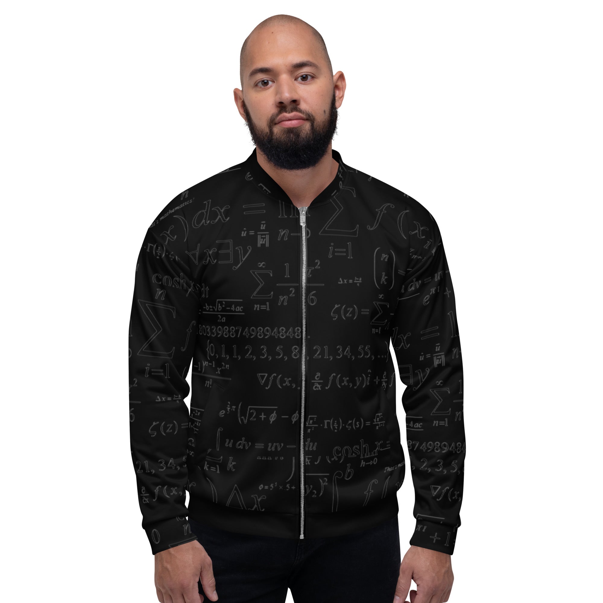 Black Math Unisex Bomber Jacket