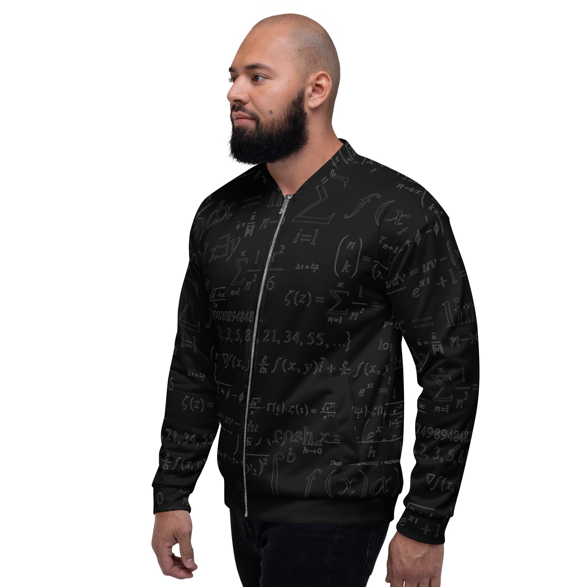 Black Math Unisex Bomber Jacket