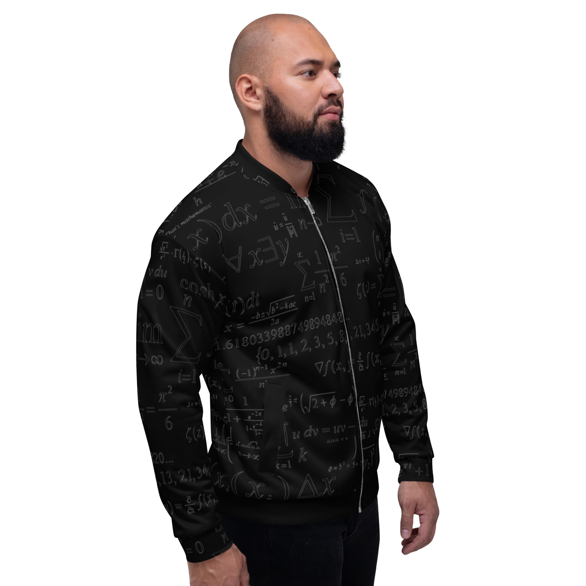 Black Math Unisex Bomber Jacket