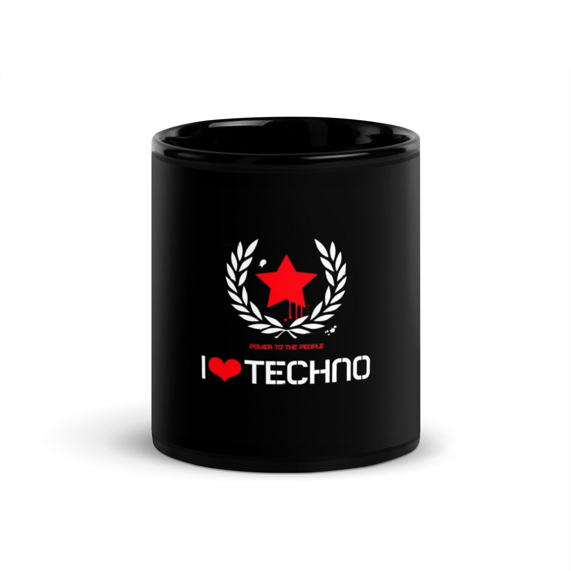 Black Glossy Mug, I love Techno Black Glossy Mug Techno Black Glossy Mug, Black Mug Mockup, Black Coffee Cup, Mug  Personalized Ceramic Coffee Mug