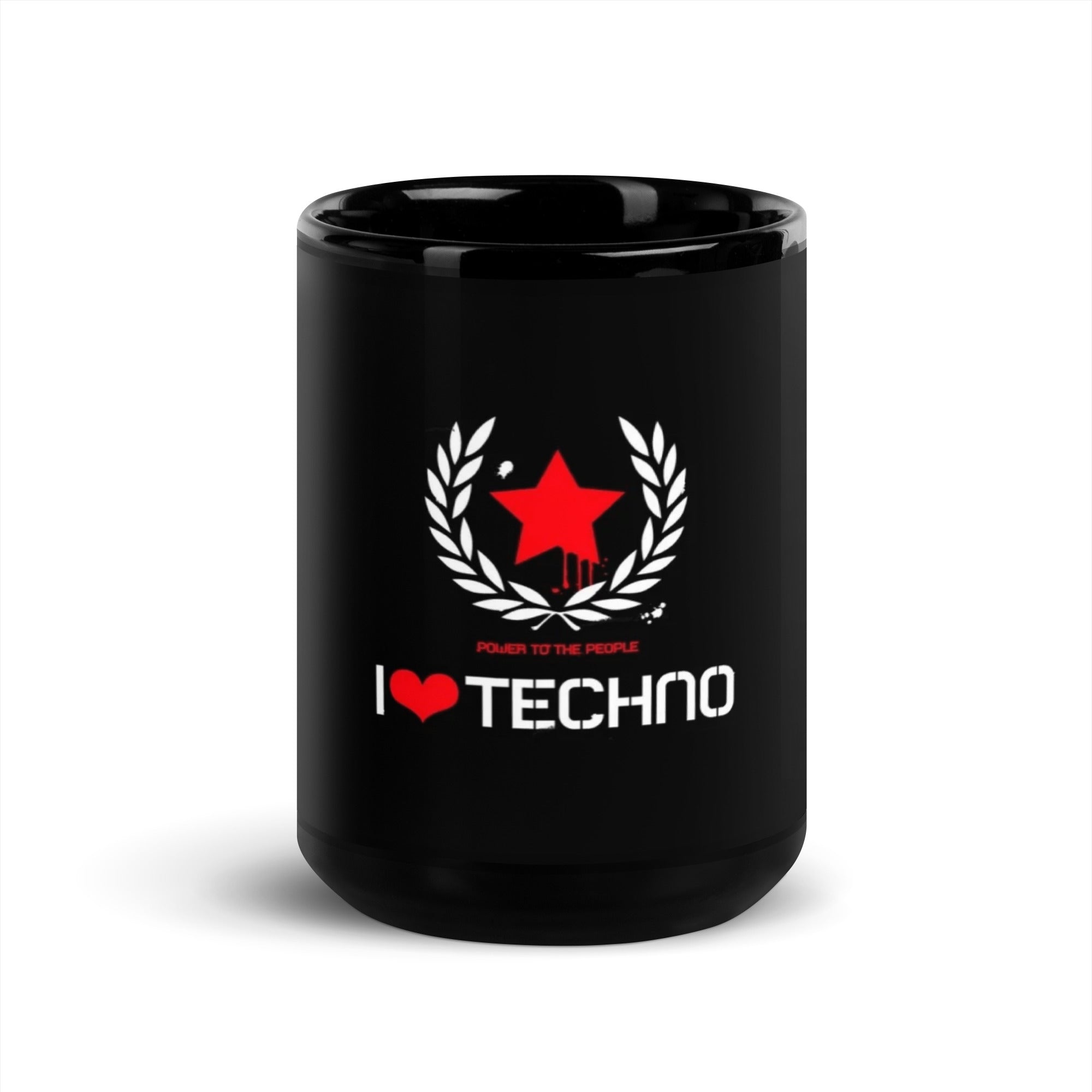 Black Glossy Mug, I love Techno Black Glossy Mug Techno Black Glossy Mug, Black Mug Mockup, Black Coffee Cup, Mug  Personalized Ceramic Coffee Mug