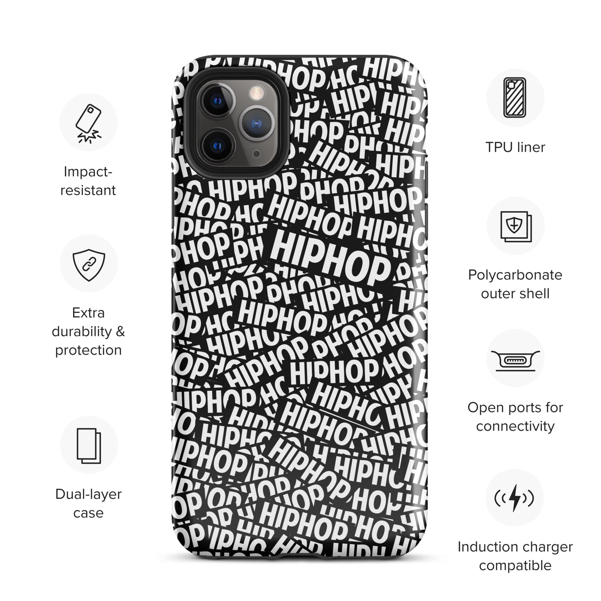 Tough Case for iPhone® Hip Hop Tough Case for iPhone®, Shockproof Phone Cover, Urban Street Style, Streetwear Phone Case