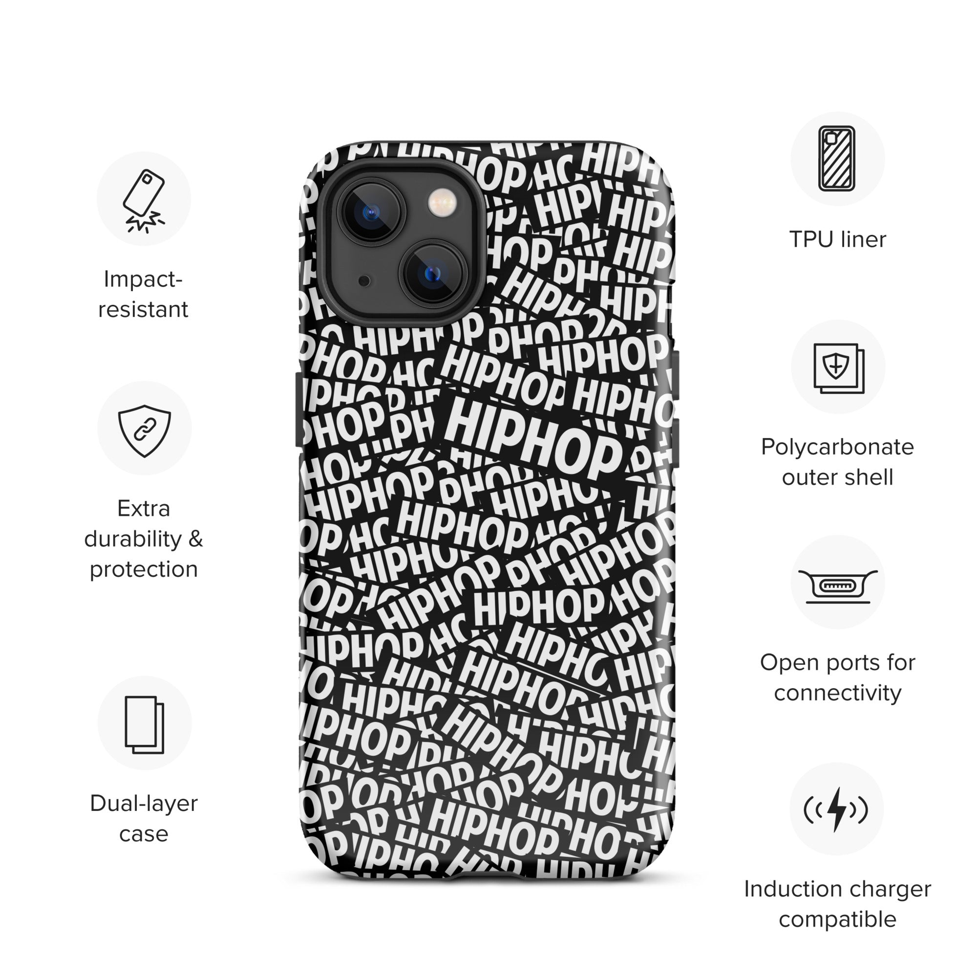 Tough Case for iPhone® Hip Hop Tough Case for iPhone®, Shockproof Phone Cover, Urban Street Style, Streetwear Phone Case