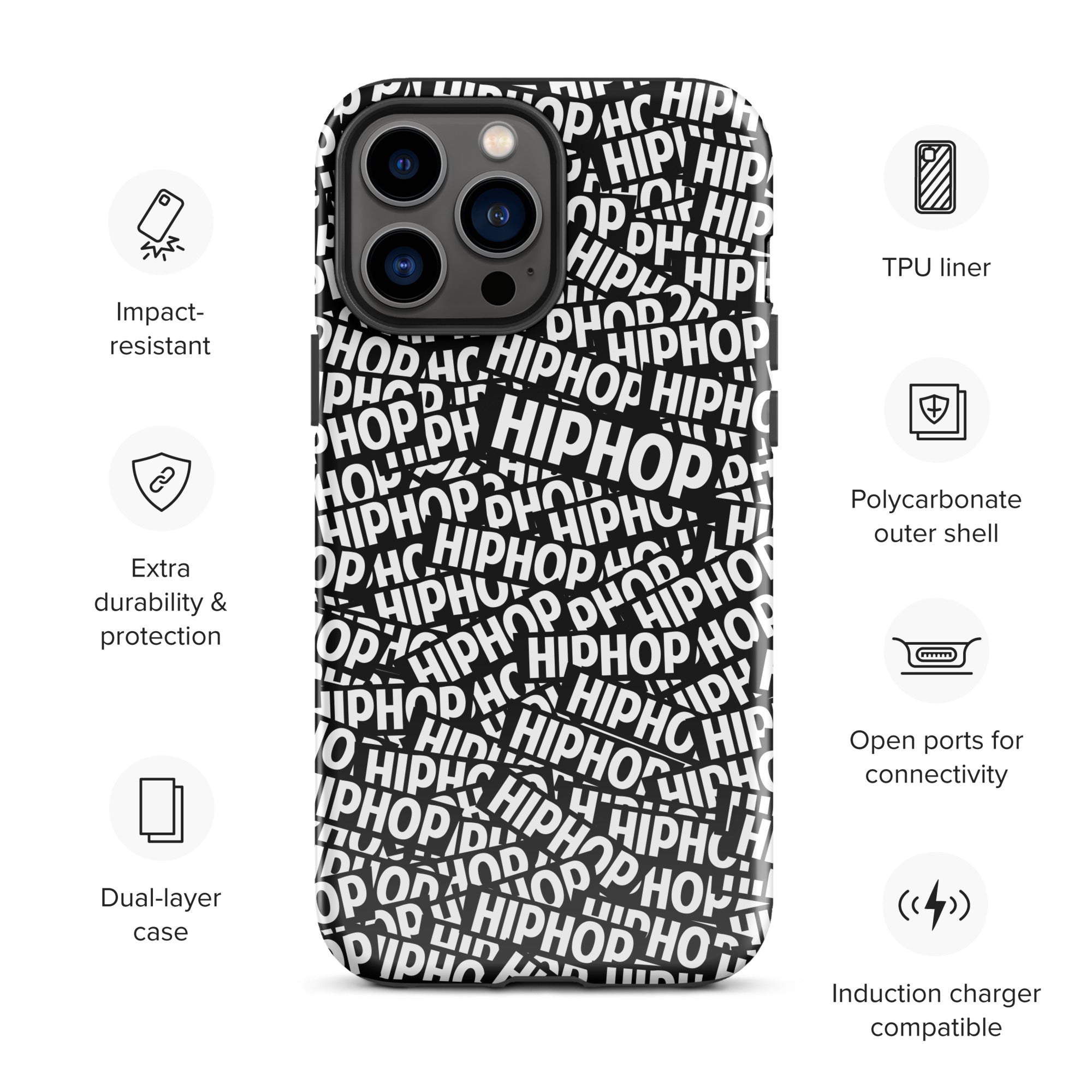 Tough Case for iPhone® Hip Hop Tough Case for iPhone®, Shockproof Phone Cover, Urban Street Style, Streetwear Phone Case