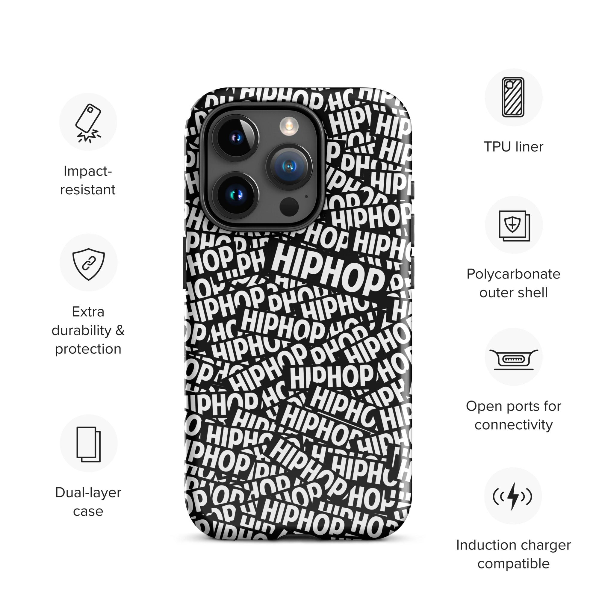 Tough Case for iPhone® Hip Hop Tough Case for iPhone®, Shockproof Phone Cover, Urban Street Style, Streetwear Phone Case