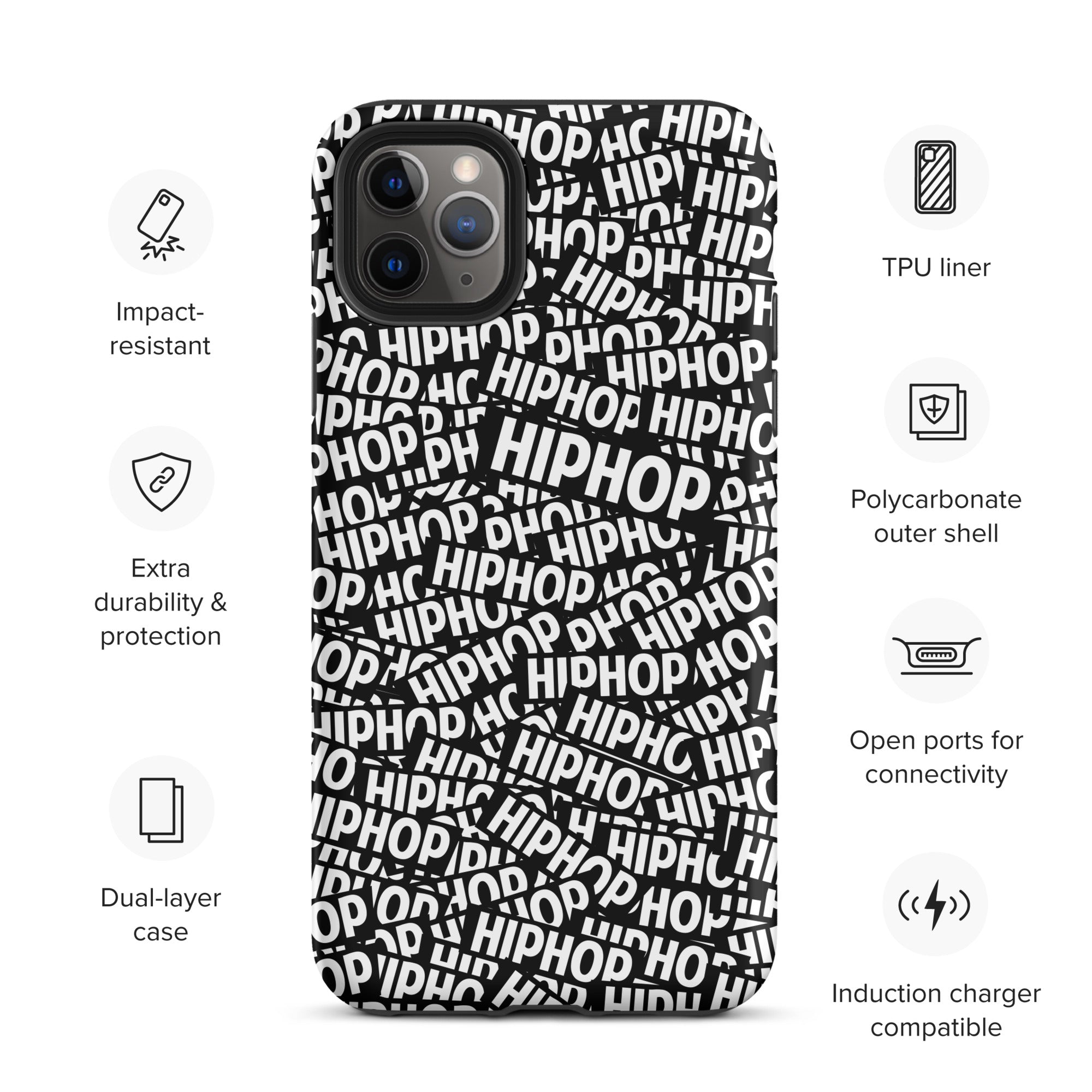 Tough Case for iPhone® Hip Hop Tough Case for iPhone®, Shockproof Phone Cover, Urban Street Style, Streetwear Phone Case